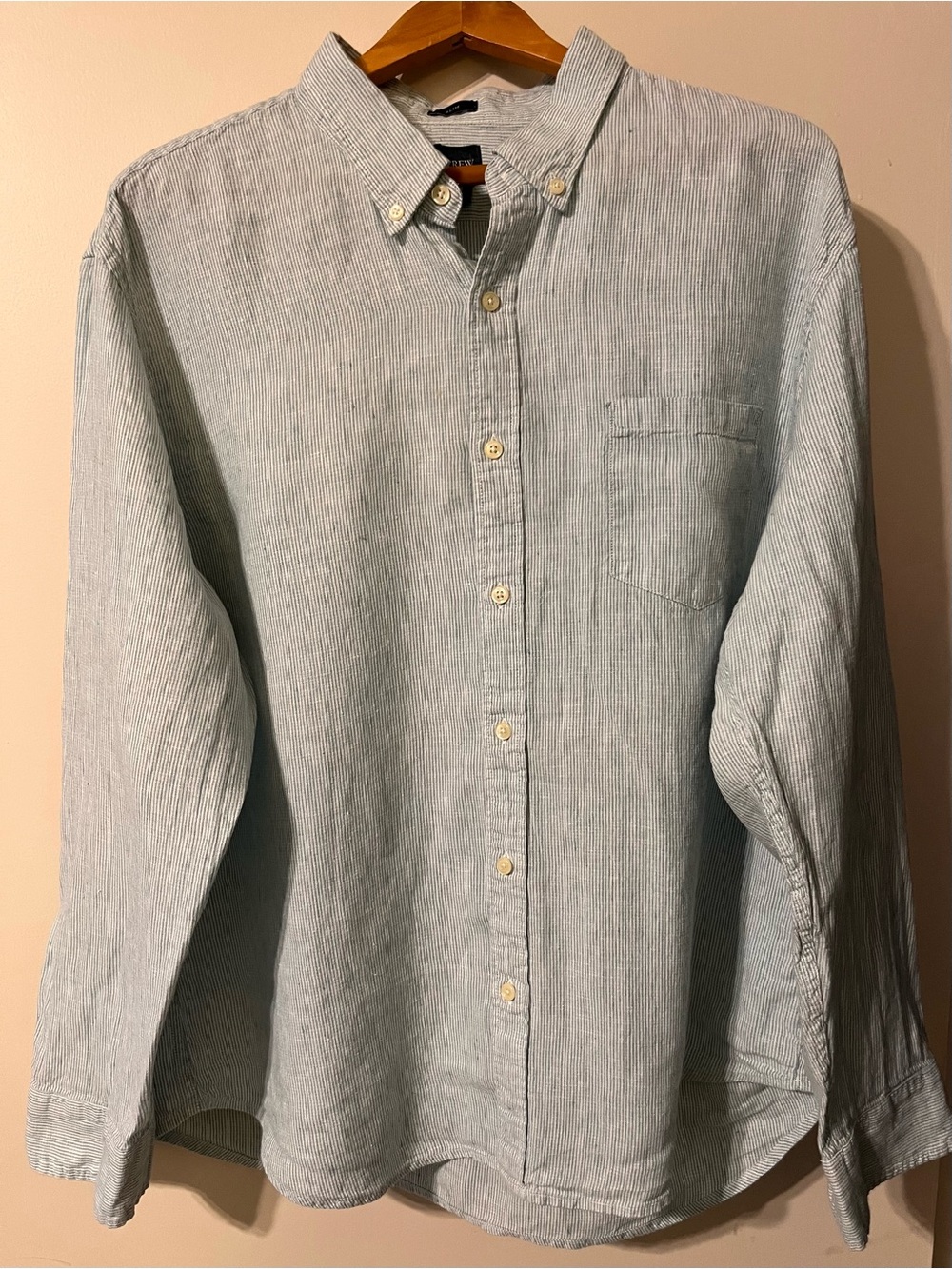 J. Crew Pale Blue Thin-Striped Button-Down Men’s Shirt XXL
